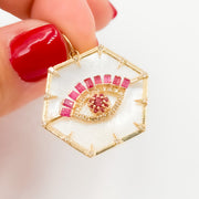 KG308. 14K Gold Evil Eye Pendant